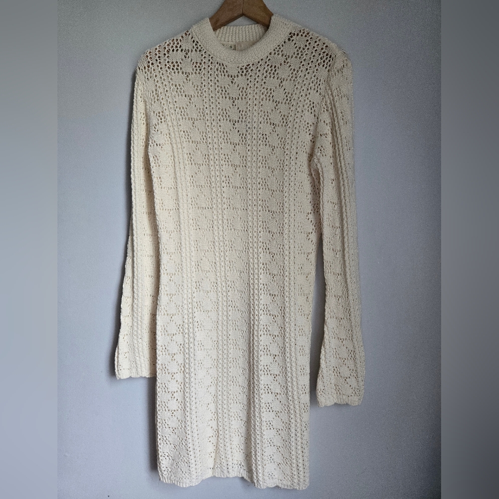 New SOAKED STUDIO Cream Knit Organic Cotton Dress